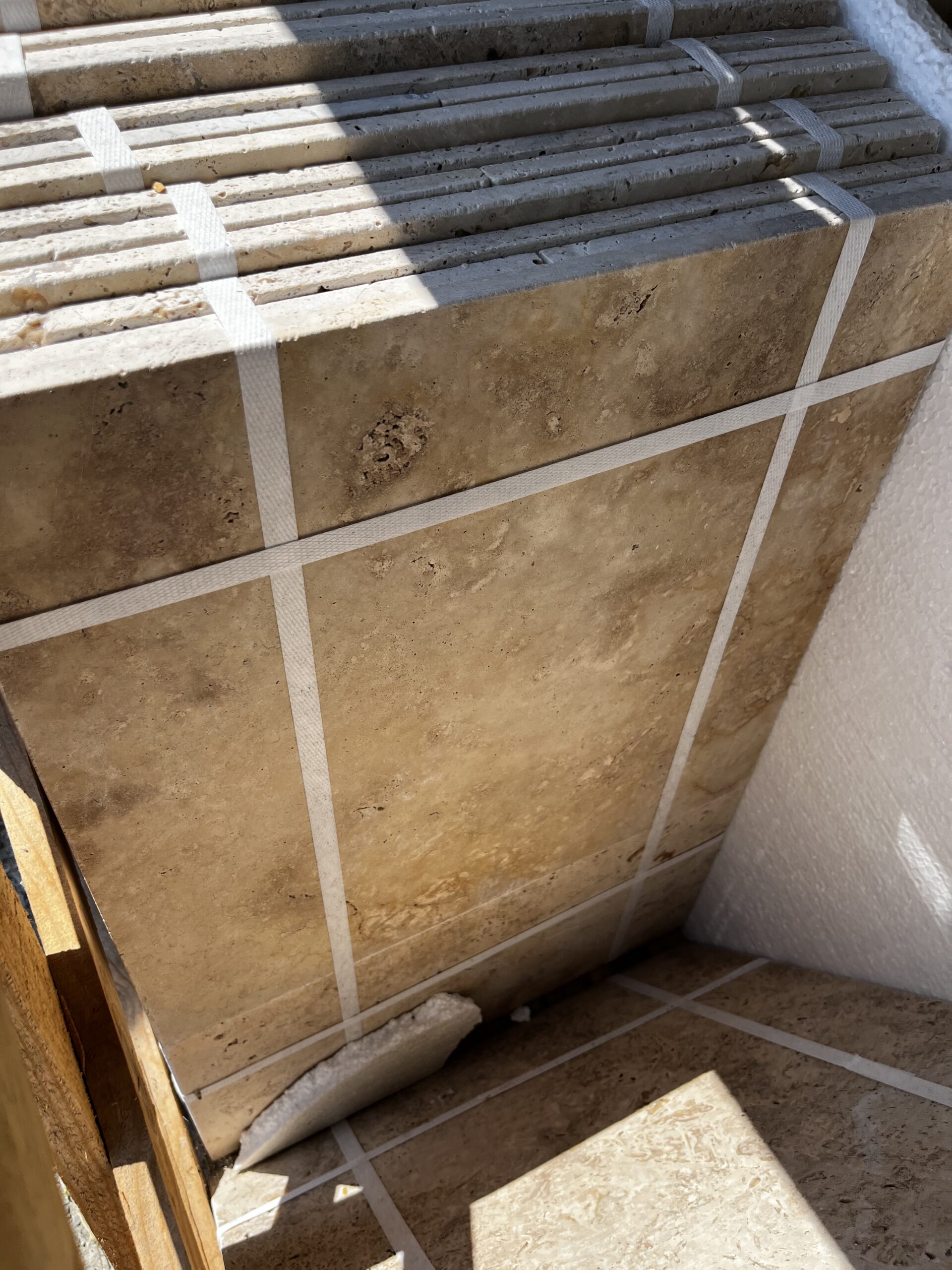 Dalle travertin mix antico opus 4 en 12mm ou 3cm